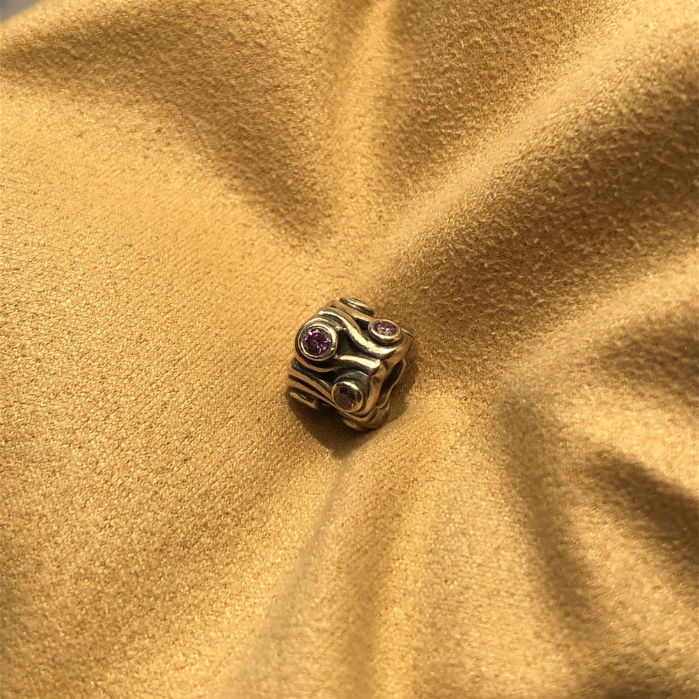 Pandora Charm w/ Purple Stones